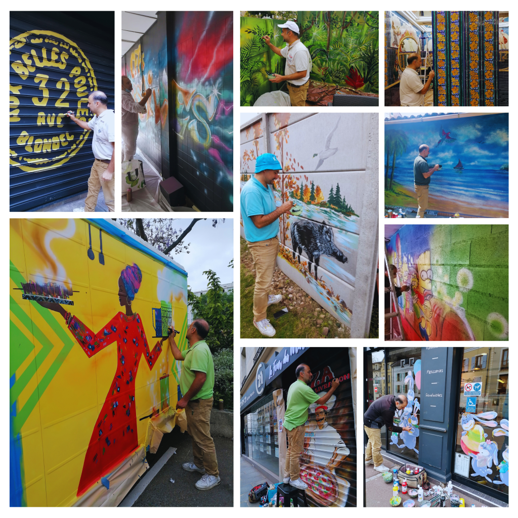 Artiste spécialisé dans les services d'art mural, fresques, trompe-l'œil, graffitis, décoration de Food trucks et décoration de vitrines saisonnières.