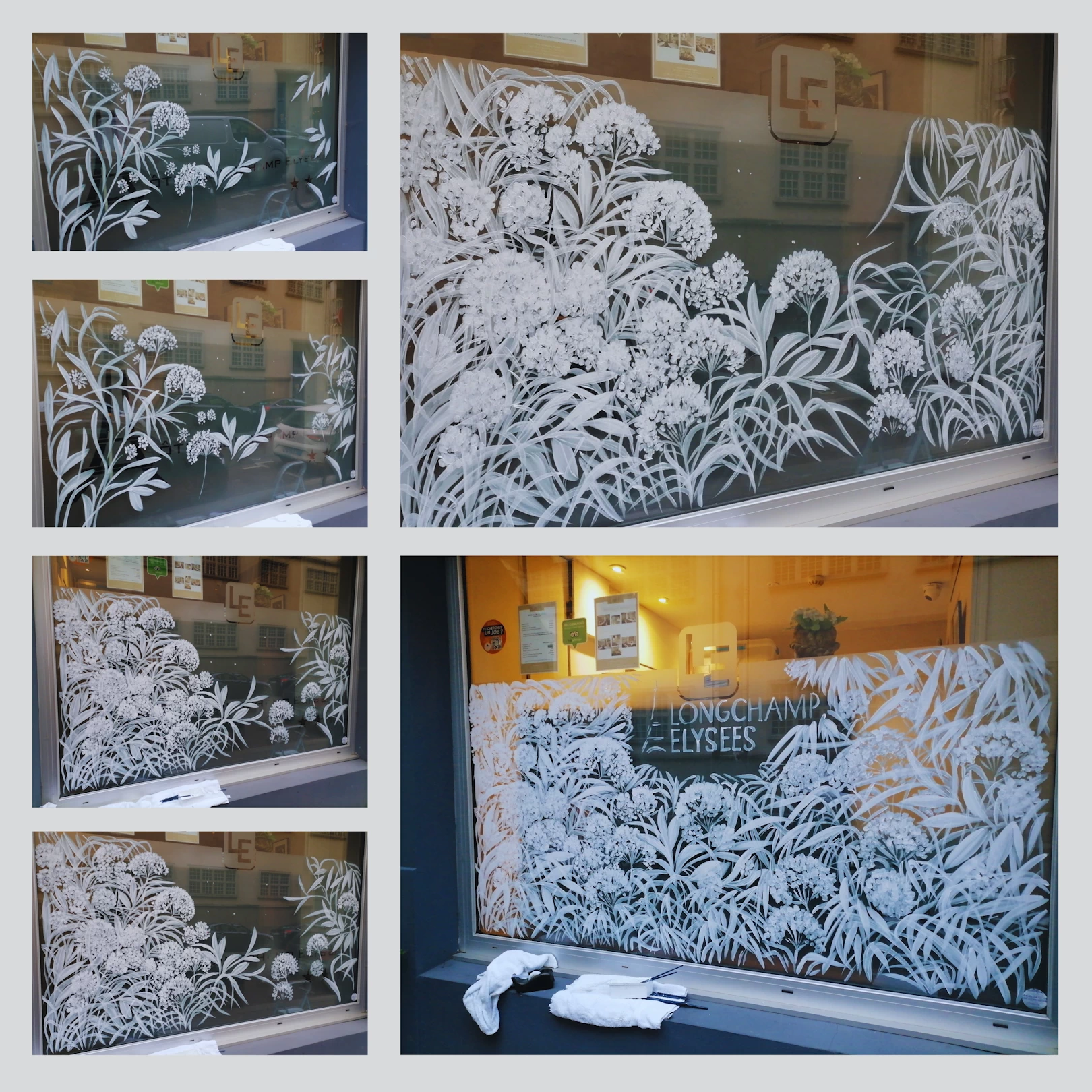 Décoration de vitrine saisonnière moderne et élégante