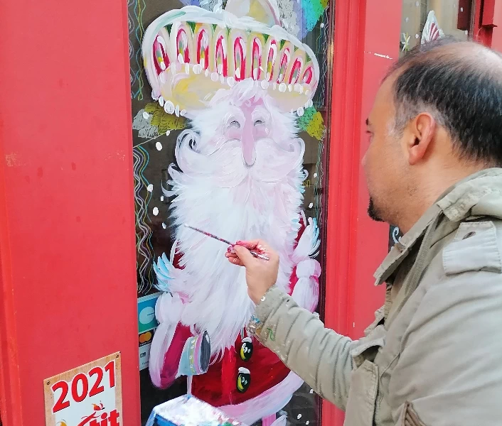 Décoration de vitrine Noel